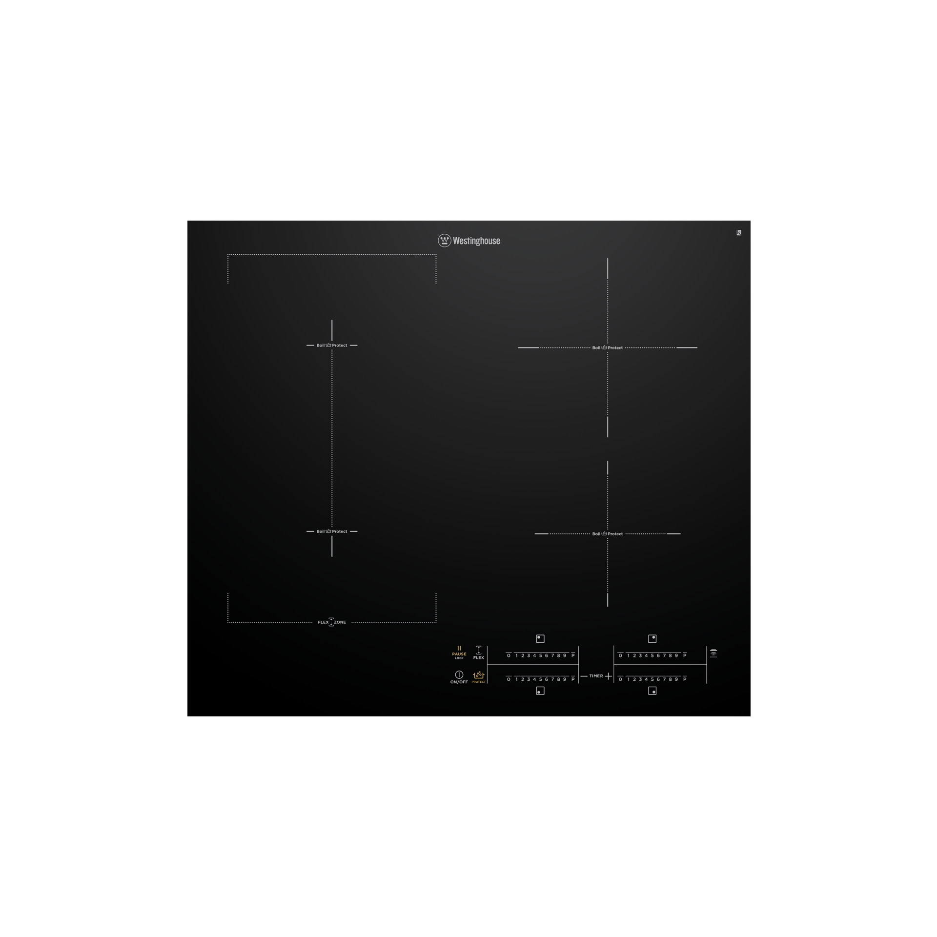 60cm 4 zone induction cooktop with BoilProtect WHI645BC