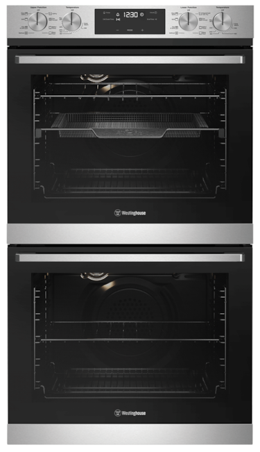60cm multi-function 8/8 double oven with AirFry, stainless steel