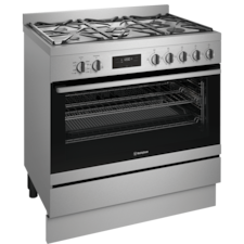 90cm freestanding electric oven and gas cooktop, stainless steel