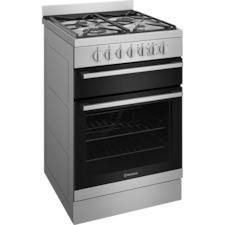 60cm freestanding electric oven and gas cooktop, stainless steel