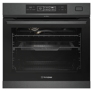 60cm multi-function 17 pyrolytic oven with Steam Assist Cooking, dark stainless steel