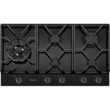 90cm 5 burner black ceramic glass gas cooktop