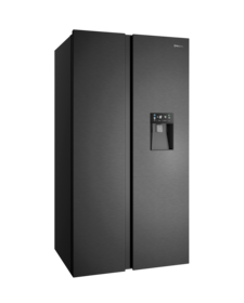 619L side by side fridge - Matte Black