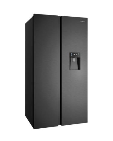 619L side by side fridge - Matte Black