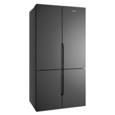 564L Quad Door Fridge, Matte Charcoal Black