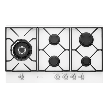 90cm white glass gas cooktop