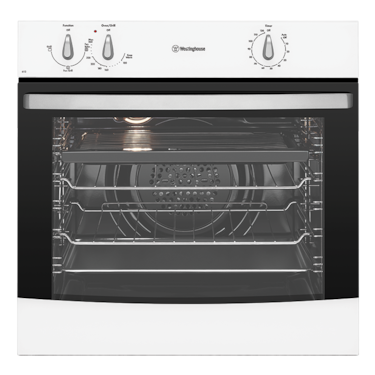 White fan forced oven with rotary controls